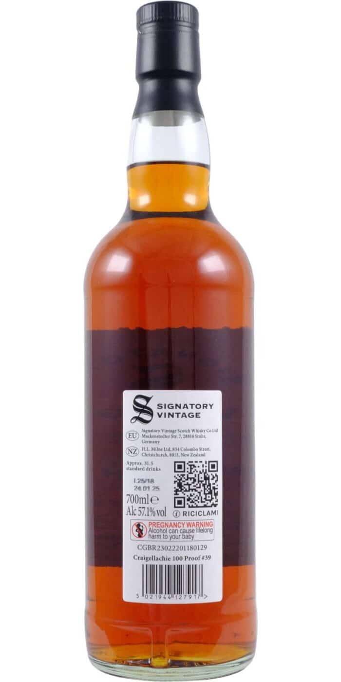 2014-Craigellachie Signatory Vintage 100 Proof #39