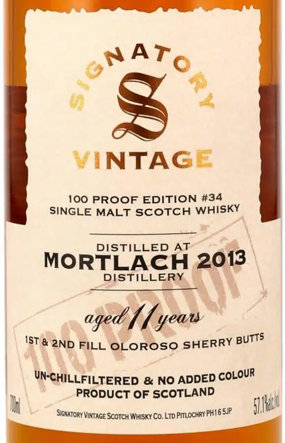 2013-Mortlach Signatory Vintage 100 Proof Edition #34