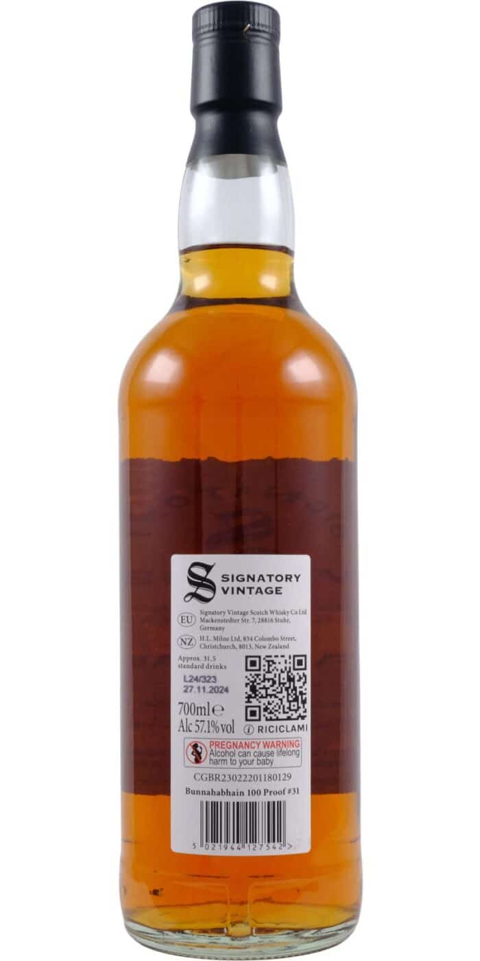 2016-Bunnahabhain Signatory Vintage 100 Proof Edition #31