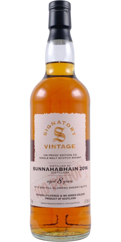 2016-Bunnahabhain Signatory Vintage 100 Proof Edition #31