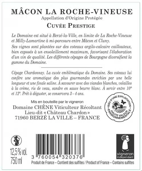 2023-Domaine Chène & Fils Mâcon La Roche Vineuse Cuvée Prestige