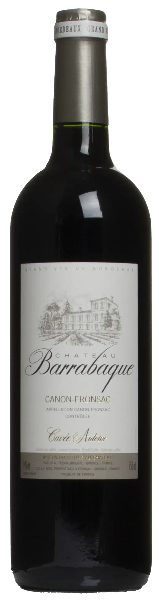 2017-Barrabaque Canon Fronsac Bordeaux Cuvee Antoine Rouge